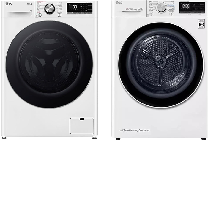 LG Wasmachine 9 kg + Wasdroger 8 kg