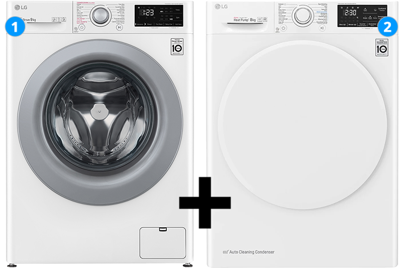 LG Wasmachine 9 kg + Wasdroger 8 kg LG Wasmachine 9 kg + Wasdroger 8 kg