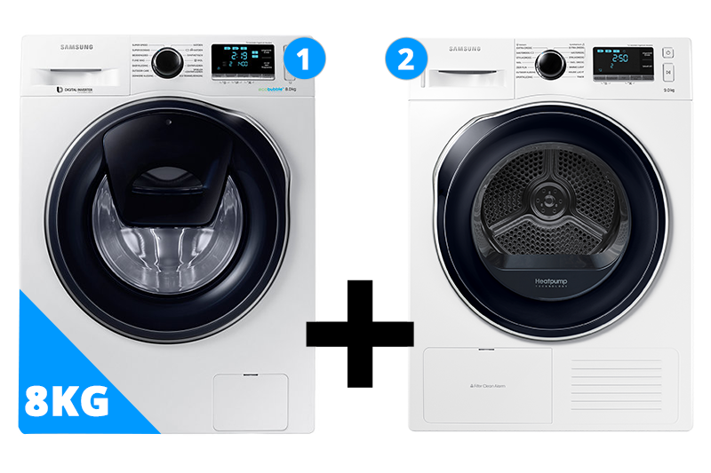Samsung wasmachine 8 kg + droger 9 kg Samsung wasmachine 8 kg + droger 9 kg
