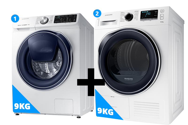 Samsung Quickdrive wasmachine 9 kg + droger 9 kg Samsung Quickdrive wasmachine 9 kg + droger 9 kg